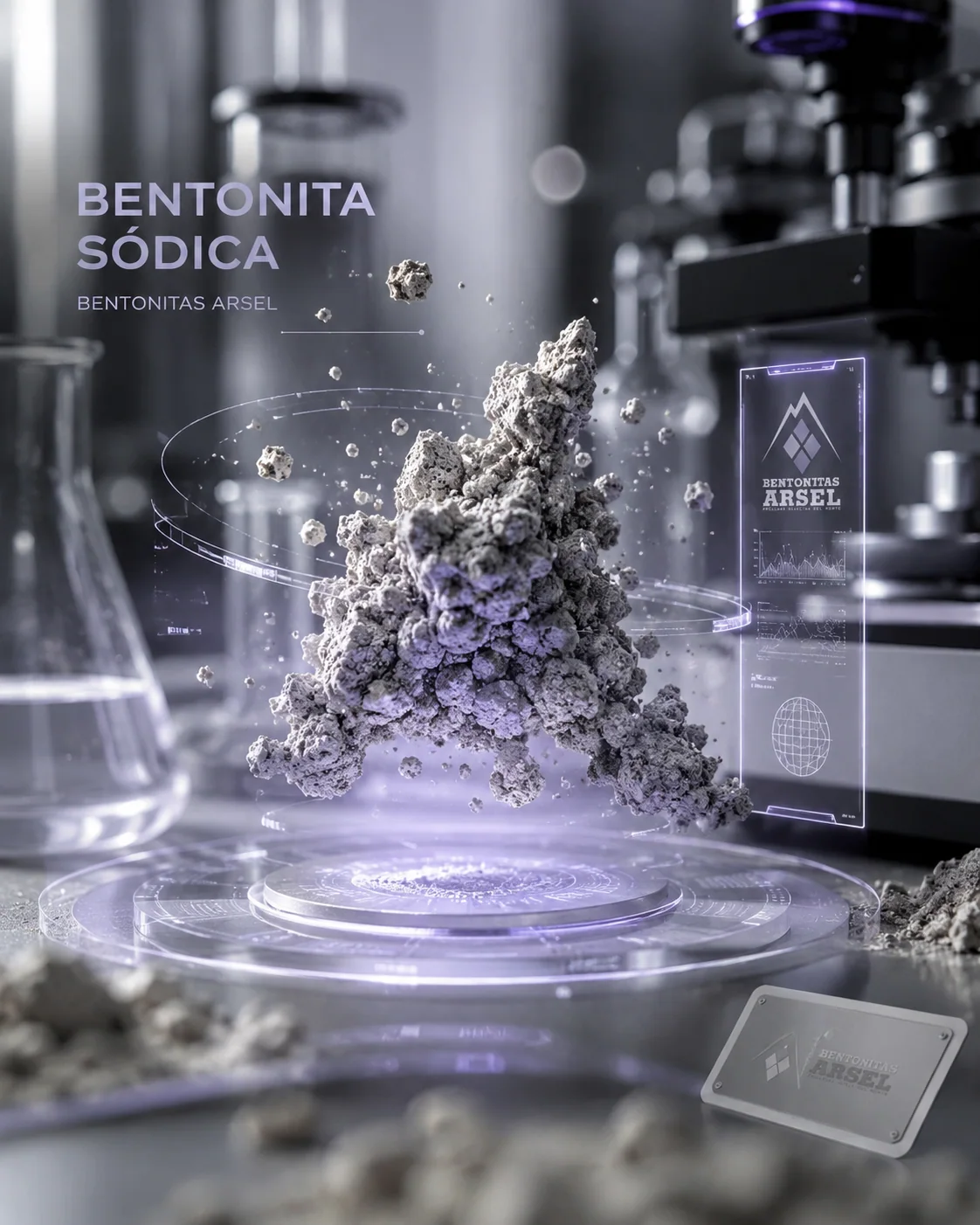 Bentonita sódica analizada en laboratorio